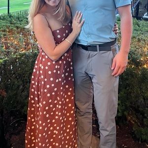 Abercrombie & Fitch Brown Polka Dot Maxi Dress